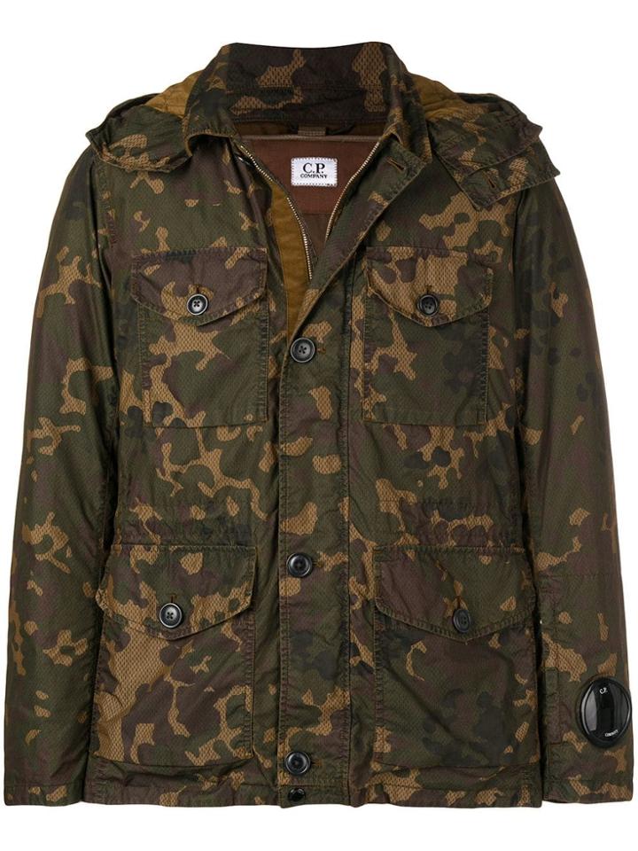 Cp Company Hooded Military Jacket - Green