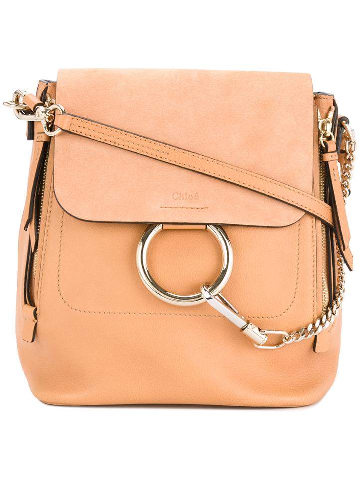 Chloé Small Faye Backpack - Nude & Neutrals