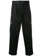 Christian Pellizzari Cropped Belted Trousers - Black