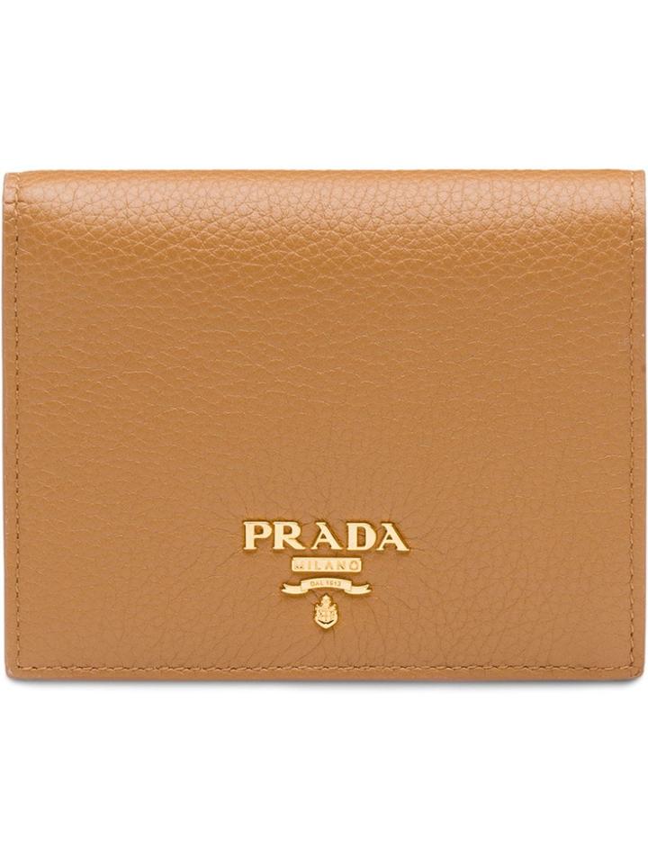 Prada Small Leather Wallet - Brown