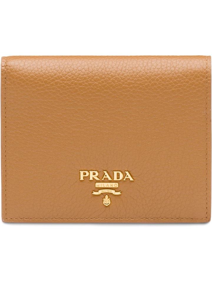 Prada Small Leather Wallet - Brown
