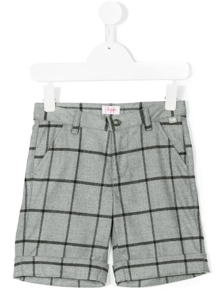 Il Gufo - Checked Bermuda Short - Kids - Elastodiene/polyester/viscose - 5 Yrs, Grey