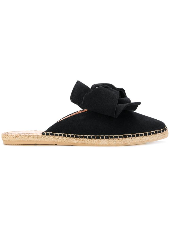 Manebi Bow Front Mule Style Espadrilles - Black