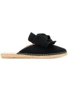 Manebi Bow Front Mule Style Espadrilles - Black