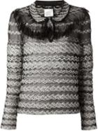 Chanel Vintage Woven Top, Women's, Size: 42, Black