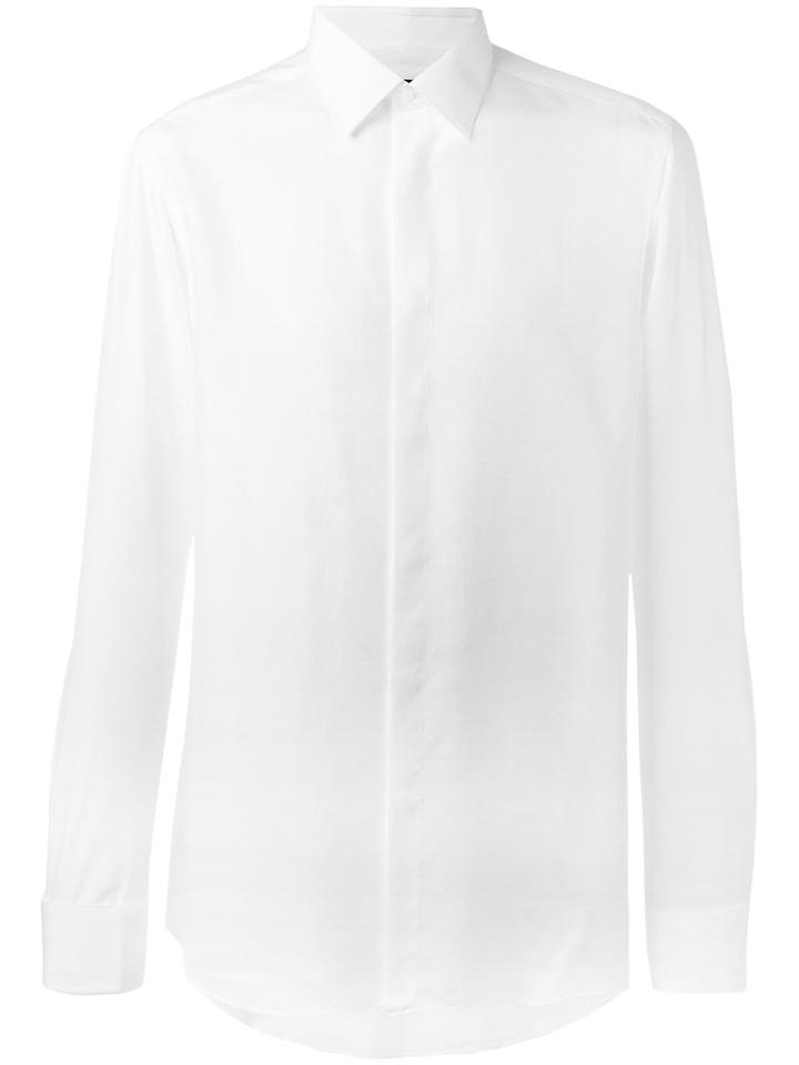 Pal Zileri Classic Button-up Shirt, Men's, Size: 41, White, Silk