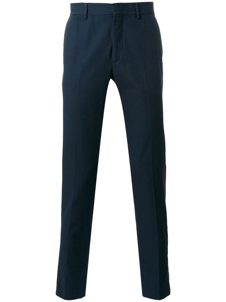 Msgm - Striped Laterals Track Pants - Men - Cotton - 52, Blue, Cotton