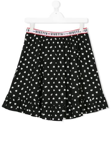 Vivetta Kids Teen Flared Printed Skirt - Black