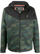 Sun 68 Camouflage Print Hooded Jacket - Green