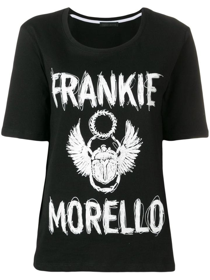 Frankie Morello Logo Round Neck T-shirt - Black