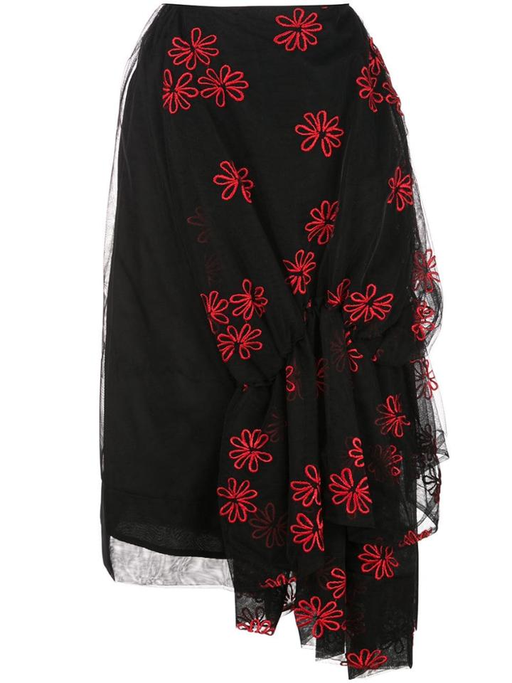 Simone Rocha Asymmetric Draped Skirt - Black