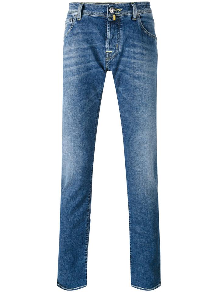 Denim Straight-leg Jeans - Men - Cotton/spandex/elastane - 34, Blue, Cotton/spandex/elastane, Jacob Cohen