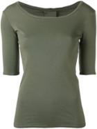Kristensen Du Nord - Scoop Neck T-shirt - Women - Cotton - 0, Green, Cotton