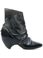 Marsèll Ruched Asymmetric Ankle Boots - Black