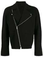 Issey Miyake - Knitted Biker Jacket - Men - Nylon/cotton - 1, Black, Nylon/cotton