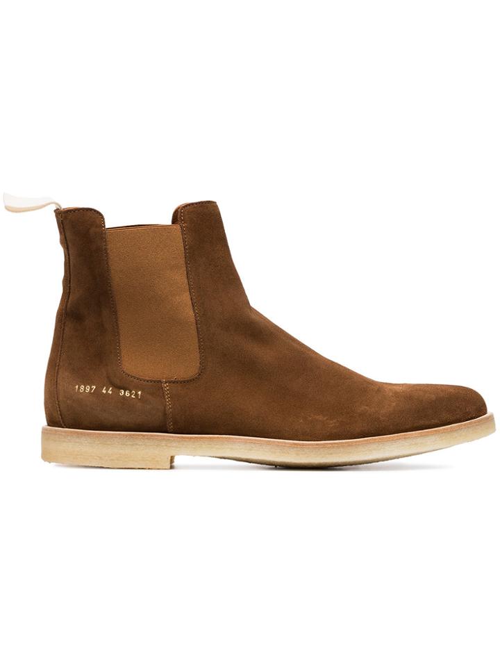 Common Projects Brown Suede Chelsea Boots