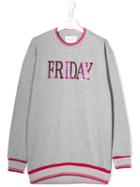 Alberta Ferretti Kids Teen Sequinned Friday Sweatshirt - Grey