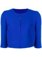 Alberta Ferretti Three-quarters Sleeve Cropped Jacket, Women's, Size: 40, Blue, Acetate/rayon