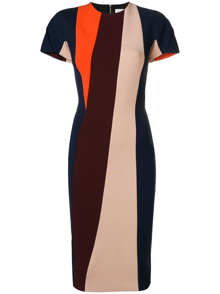 Victoria Beckham Striped Fitted Dress - Multicolour