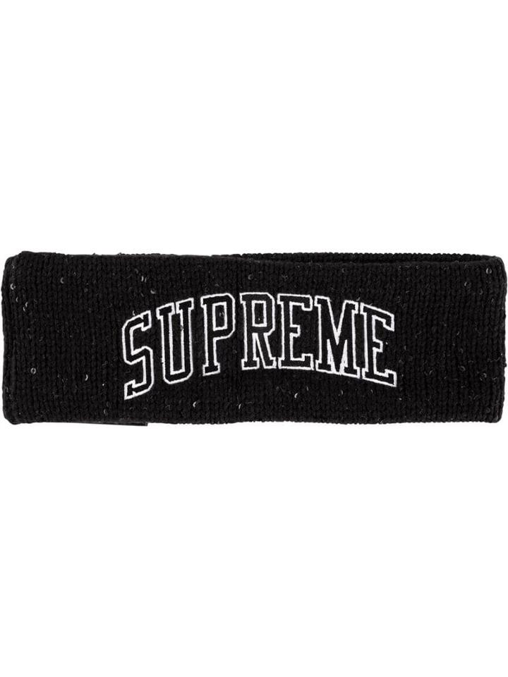 Supreme New Era Sequin Arc Fw18 Logo Headband - Black