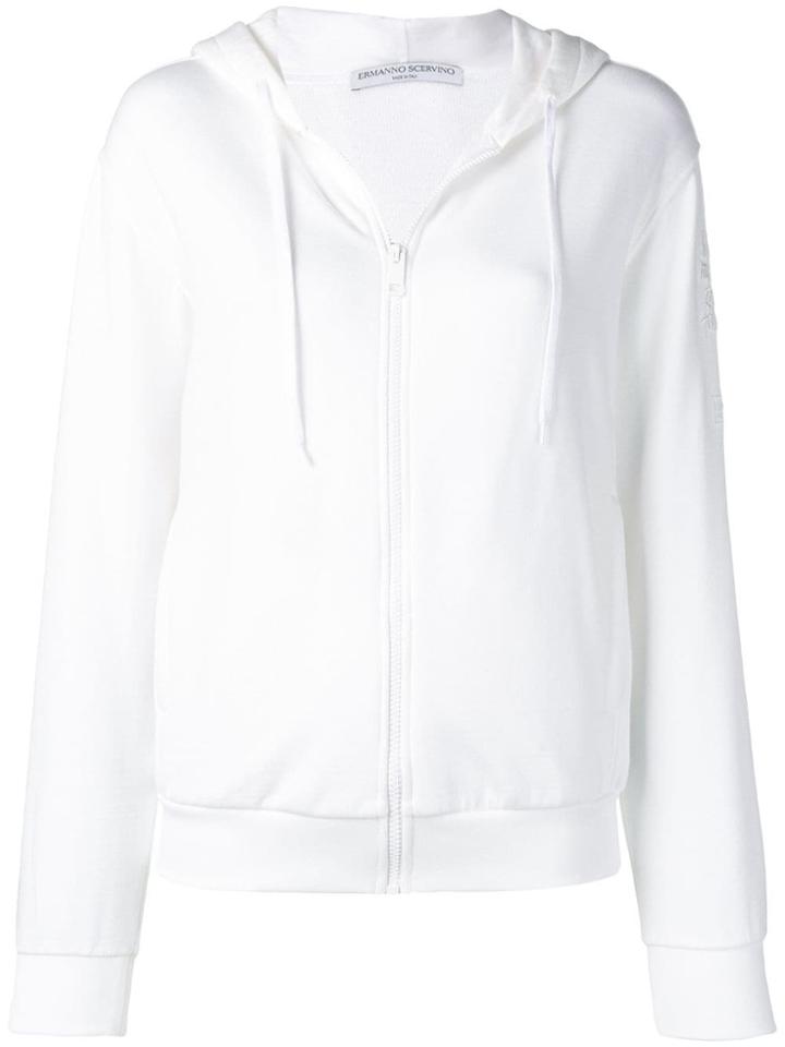 Ermanno Scervino Hooded Logo Jacket - White
