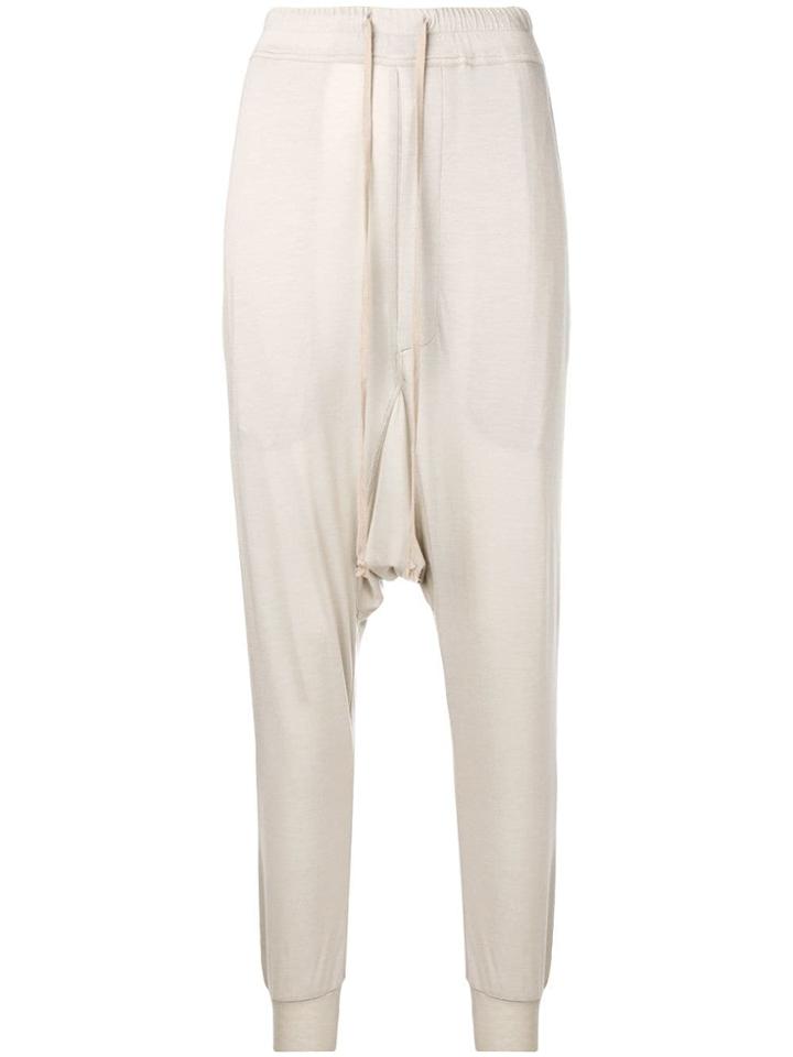 Rick Owens Lilies Dropped Crotch Track Pants - Neutrals