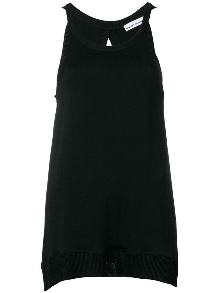Paco Rabanne Open Back Longline Top - Black