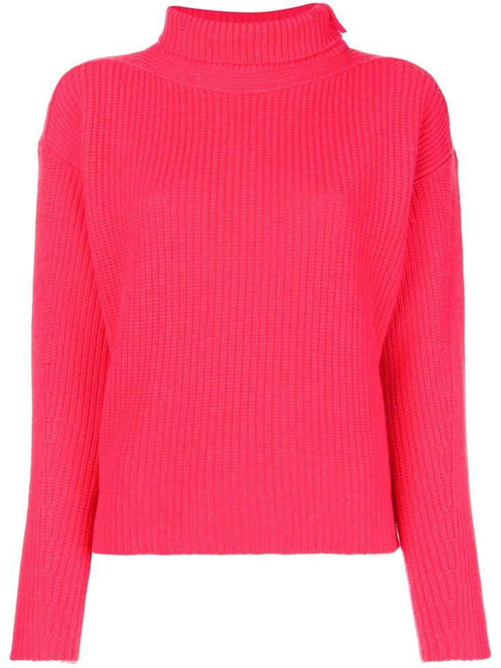 Lamberto Losani Ribbed Knit Sweater - Pink & Purple