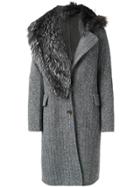 Ermanno Scervino Fur Detail Coat - Grey