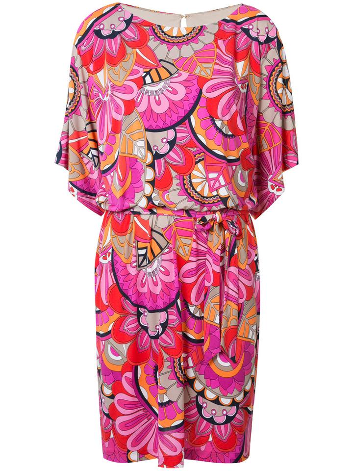 Trina Turk Printed Belt Dress, Women's, Size: Xl, Pink/purple, Polyester/spandex/elastane