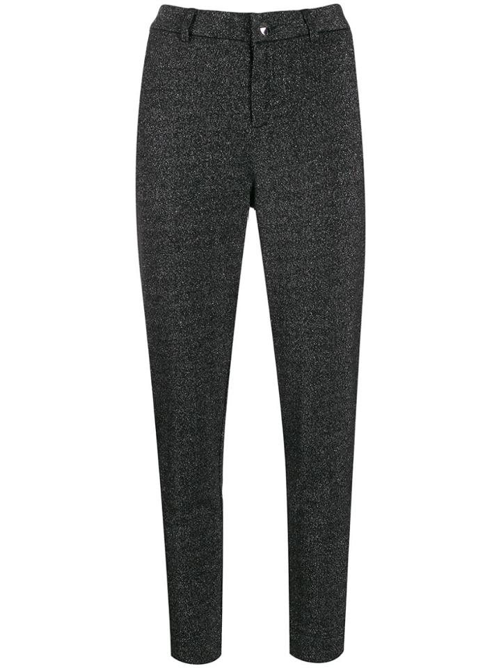 Liu Jo Glittery Slim-fit Trousers - Black