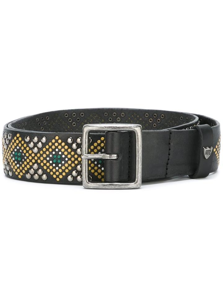 Htc Hollywood Trading Company Studded Belt, Men's, Size: 80, Black, Calf Leather