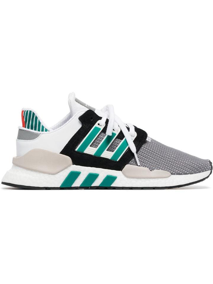 Adidas White And Grey Eqt Support 91/18 Sneakers
