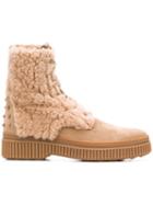 Tod's Shearling Ankle Boots - Neutrals