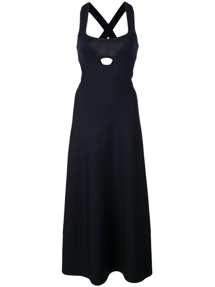 Gabriela Hearst Cutout Detail Flare Dress - Blue