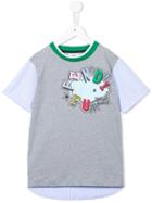 Fendi Kids Fun Print T-shirt, Boy's, Size: 6 Yrs, Grey