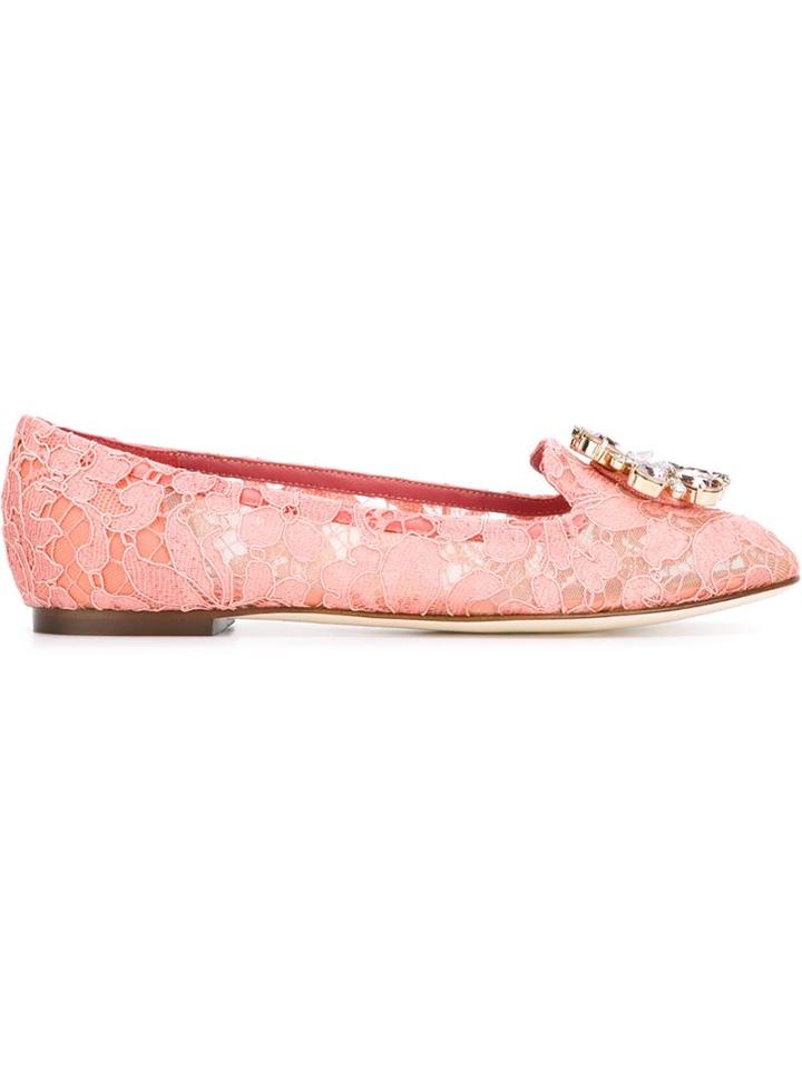 Dolce & Gabbana Vally Slippers, Women's, Size: 41, Pink/purple, Viscose