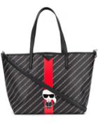 Karl Lagerfeld K/stripe Ikonik Tote Bag - Black