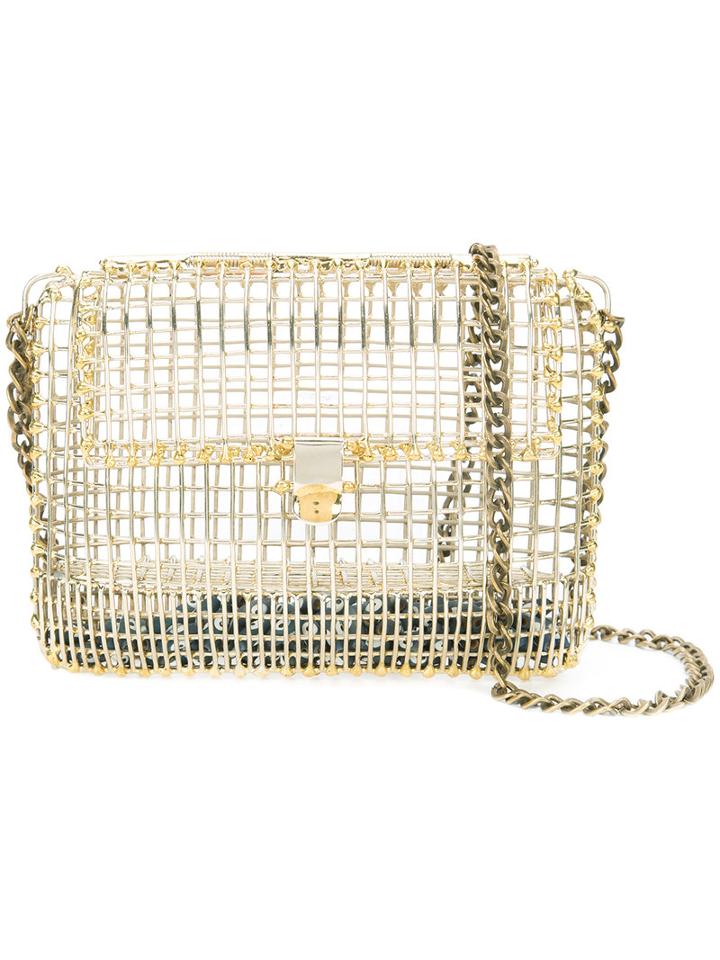 Anndra Neen - Cage Clutch - Women - Brass - One Size, Grey, Brass