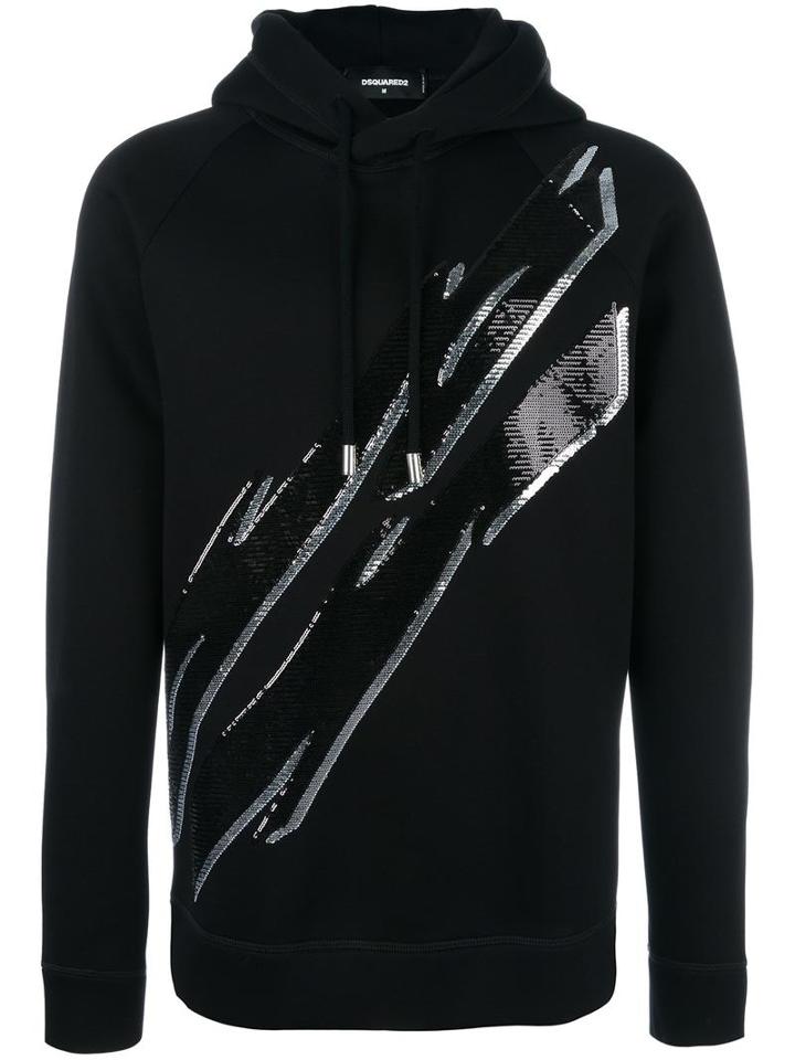Dsquared2 Tiger Flash Sequin Hoodie, Men's, Size: Medium, Black, Viscose/polyester