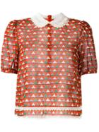 Red Valentino Heart Print Blouse