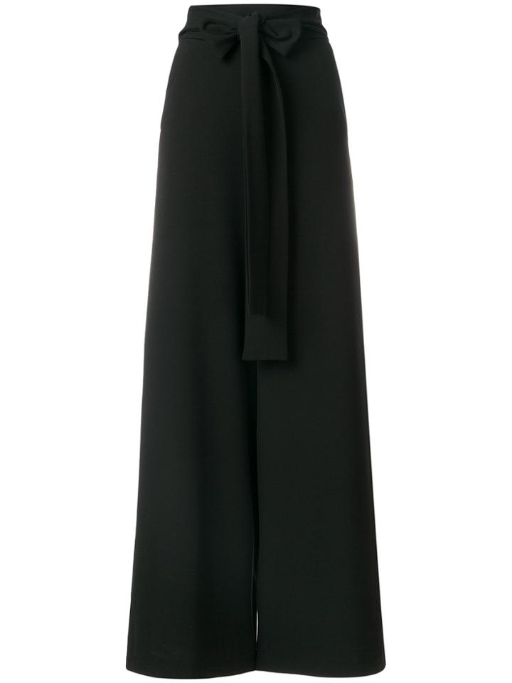 Marc Ellis Tie Waist Wide Leg Trousers - Black