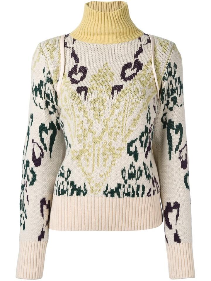 Sacai Intarsia Jumper, Women's, Size: Ii, Pink/purple, Nylon/wool