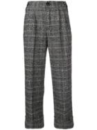 Masscob Checked Cropped Trousers - Grey