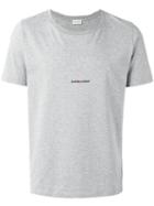 Saint Laurent Logo Print T-shirt, Men's, Size: Xs, Grey, Cotton