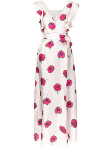 Ladoublej Editions Long Floral Print Dress - Grey