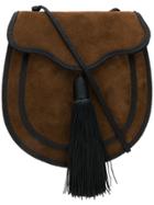 Saint Laurent Contrast Trim Saddle Bag - Brown