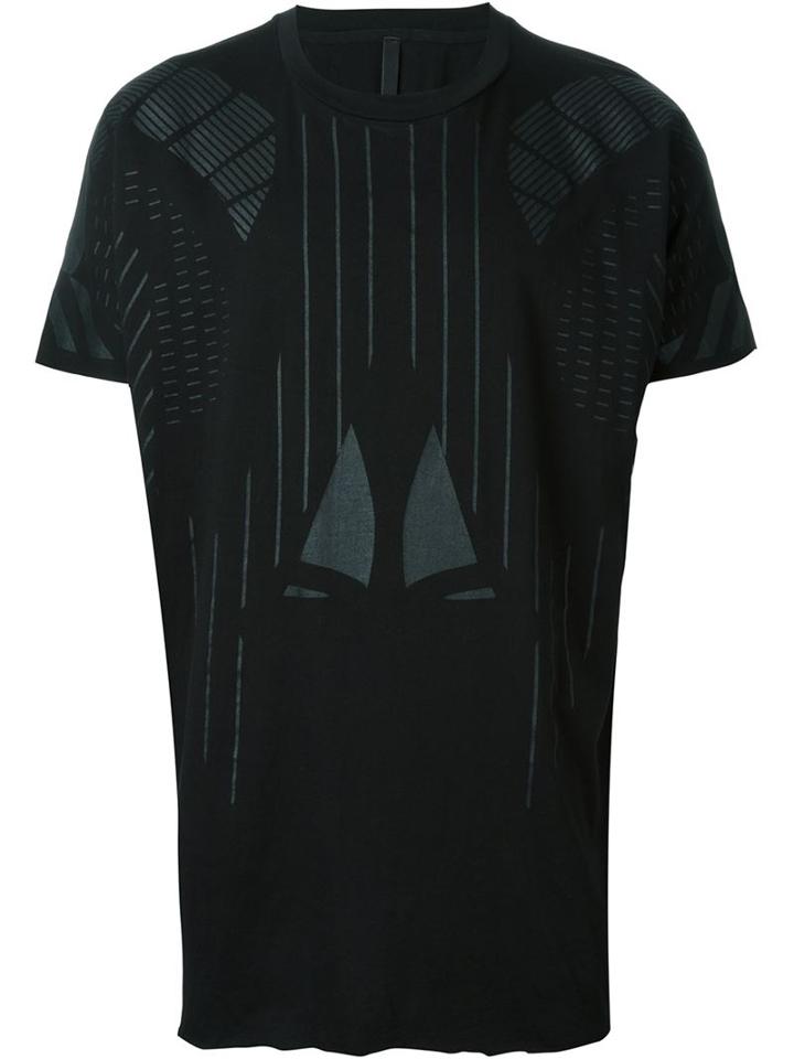 Barbara I Gongini Geometric Print T-shirt, Men's, Size: 46, Black, Cotton/modal