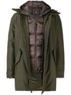Woolrich Padded Layered Hooded Coat - Green