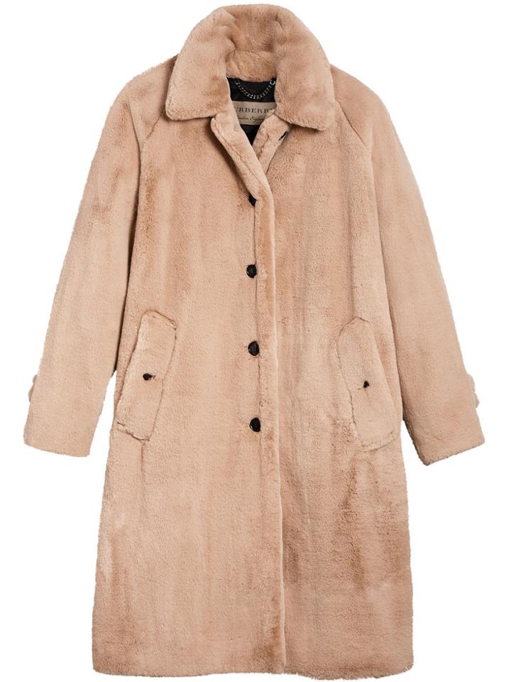 Burberry Single Breasted Car Coat - Nude & Neutrals